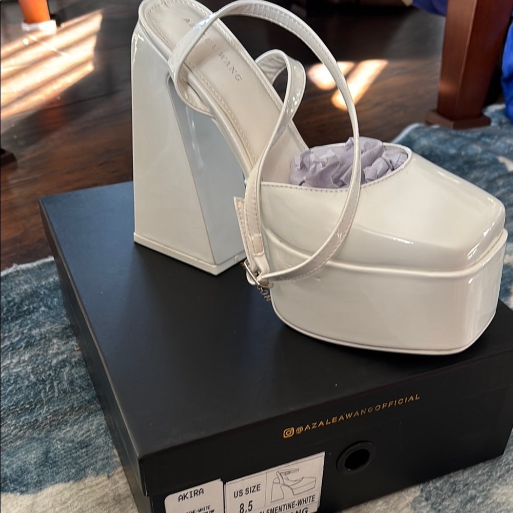 Azalea Wang White Platform Heels